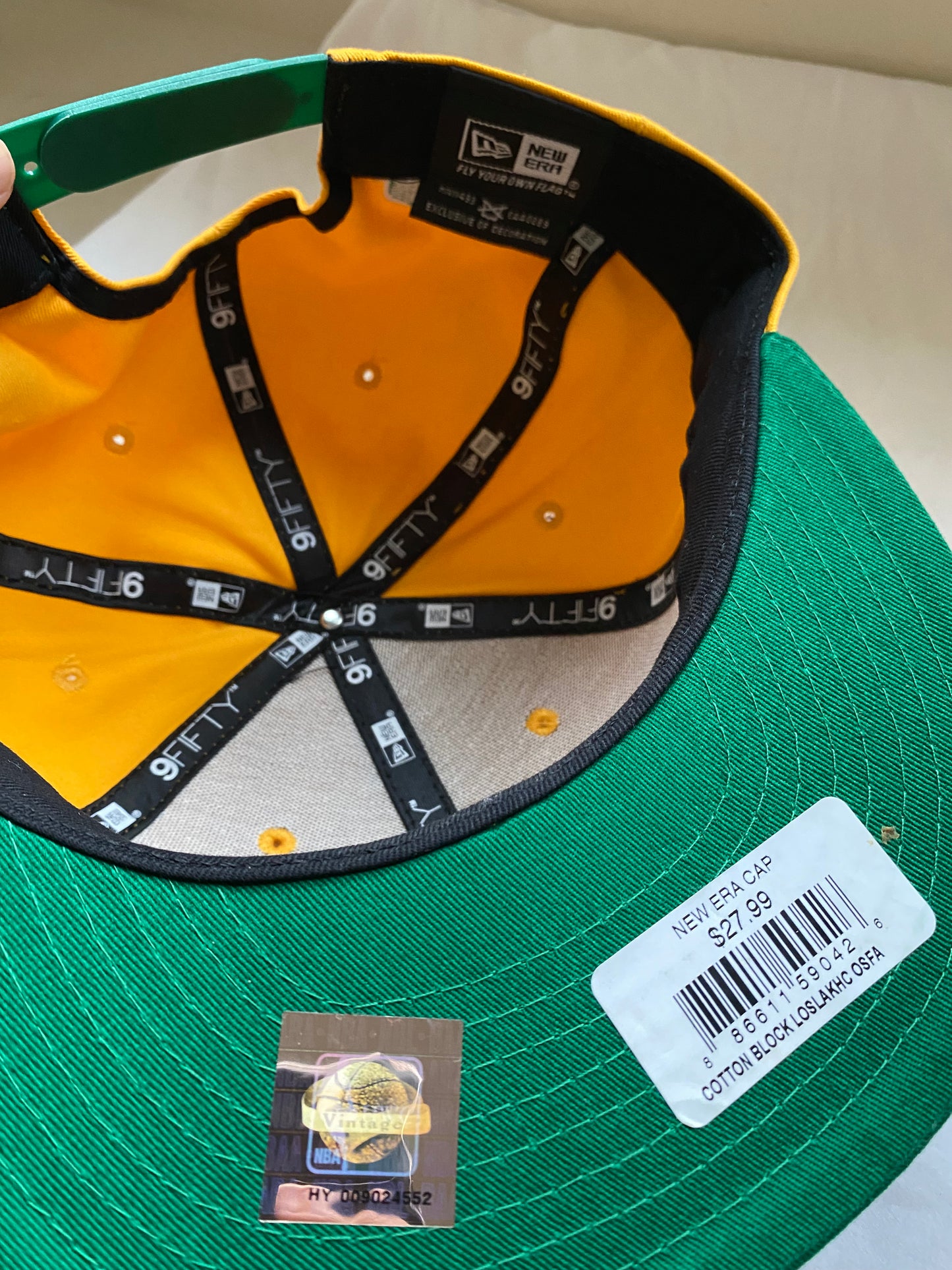 Yellow & Green Lakers Hardwood Classics Hat