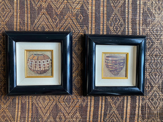 Set of Art Framed & Matted Pottery Prints