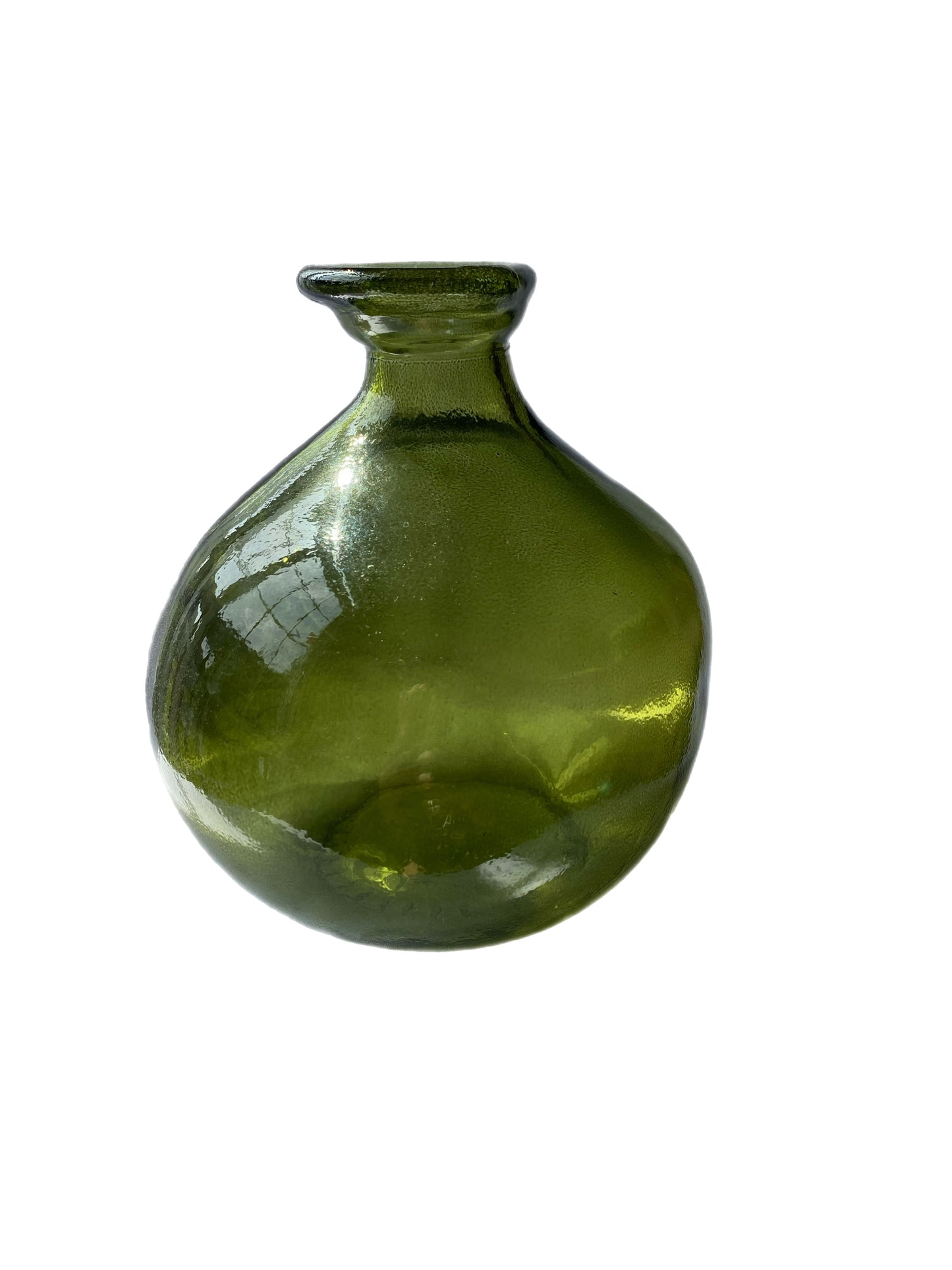Round Light Green Glass Vase