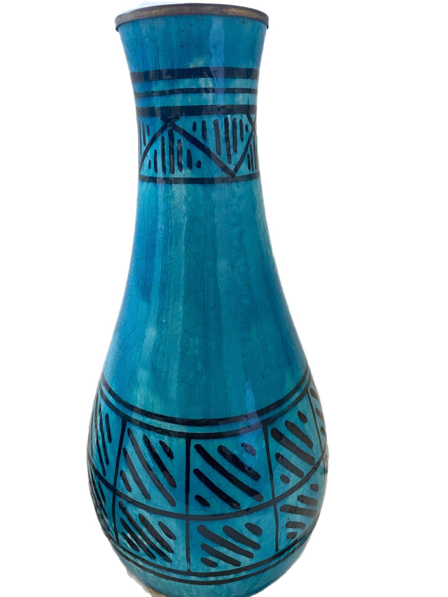 Pair of Turquoise Blue Ceramic Lamp
