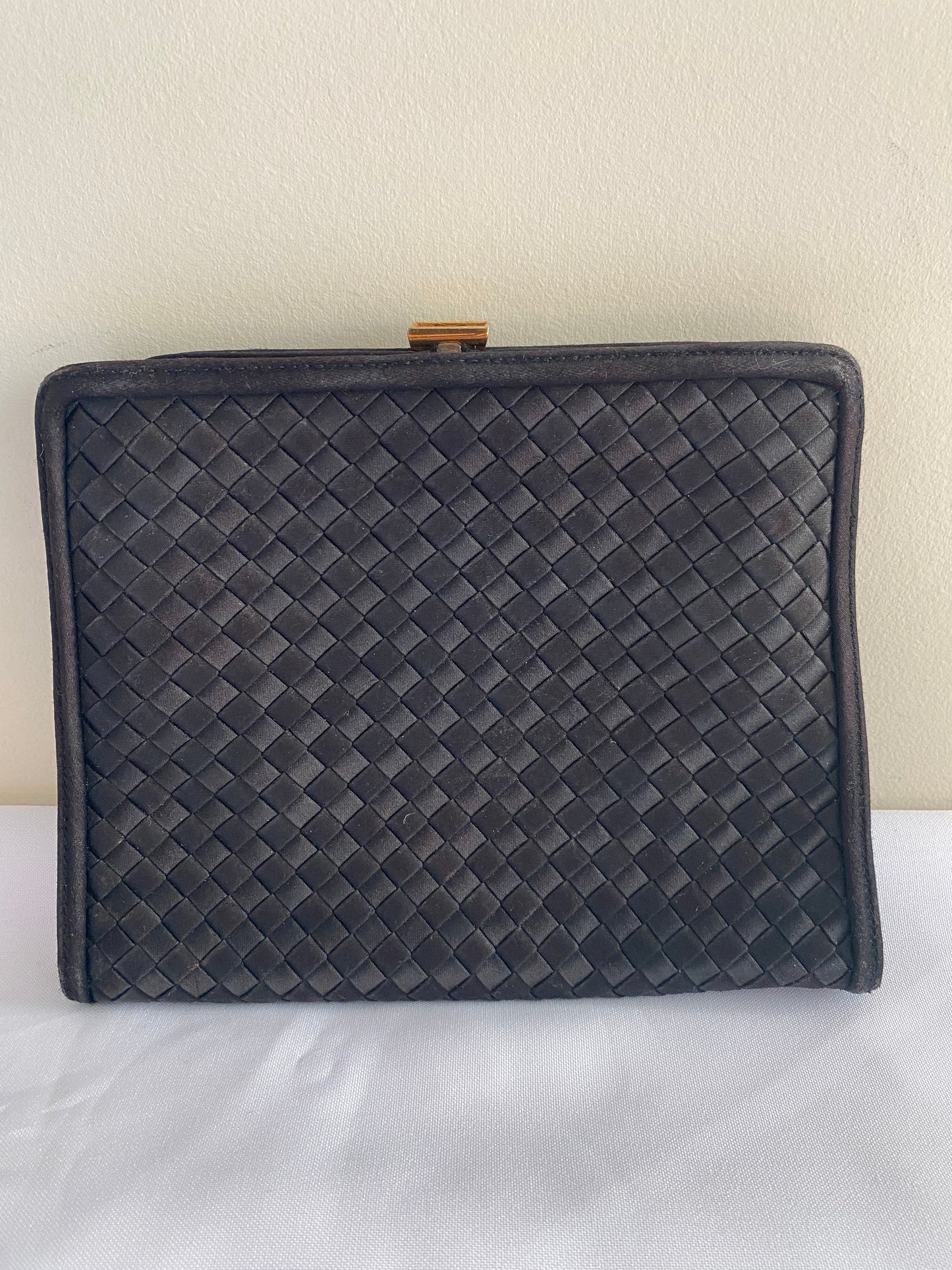 Black Bottega Veneta Black Clutch (Authenticated)