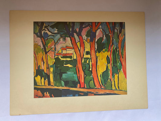 Rare lithograph "The Red Trees" 1906 by Maurice Vlaminck
