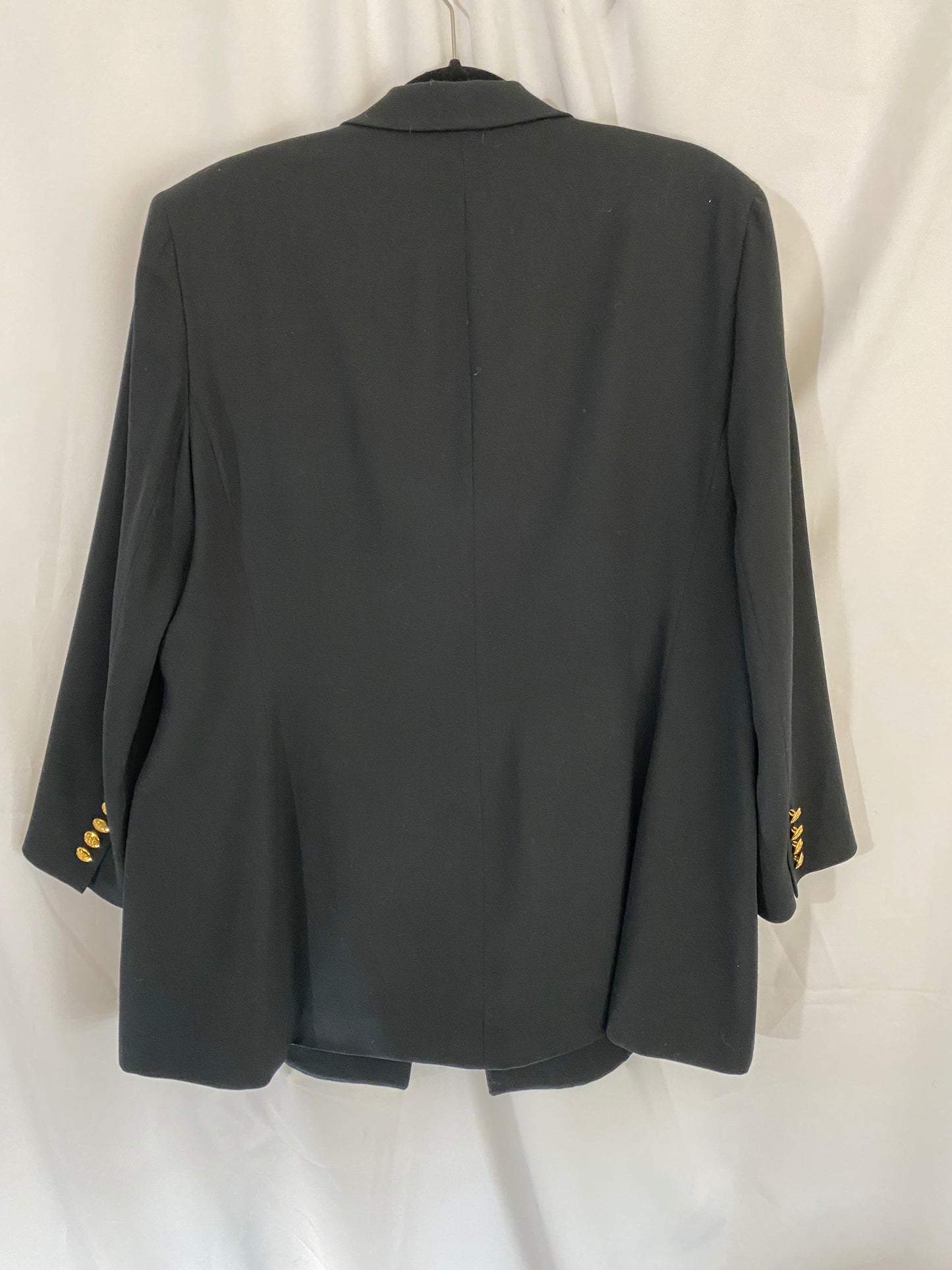 Black Ralph Lauren Double Breasted Embroidered Blazer