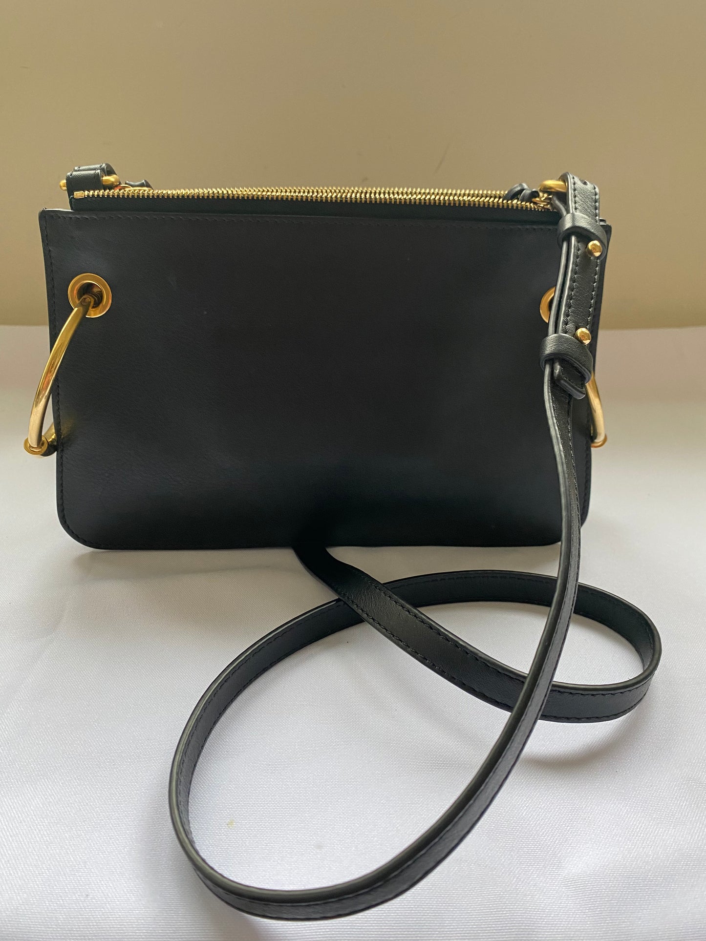 Black Leather & Suede Chloe Crossbody Bag