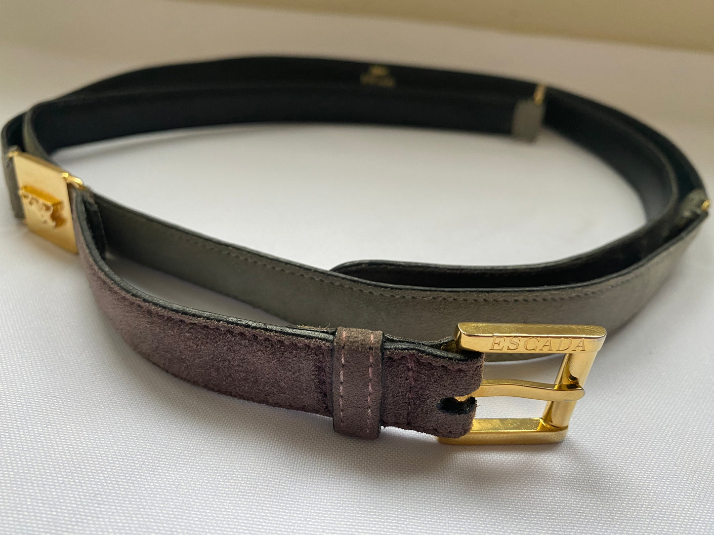 Escada Leather Grey & Purple Wrap Belt