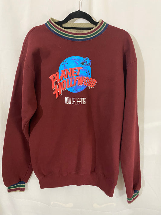 Vintage Maroon Planet Hollywood New Orleans Crewneck Sweater