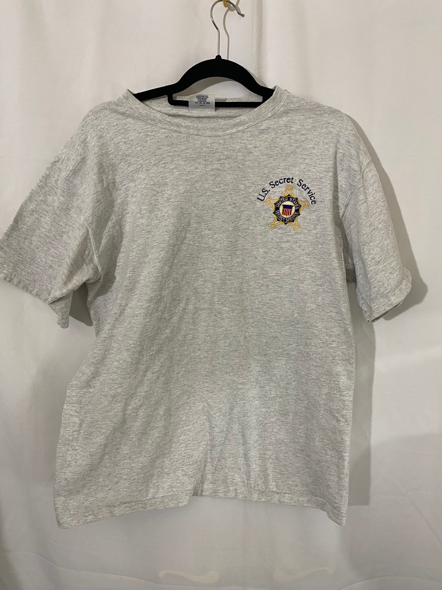 Vintage Embroidered US Secret Service Grey T-Shirt