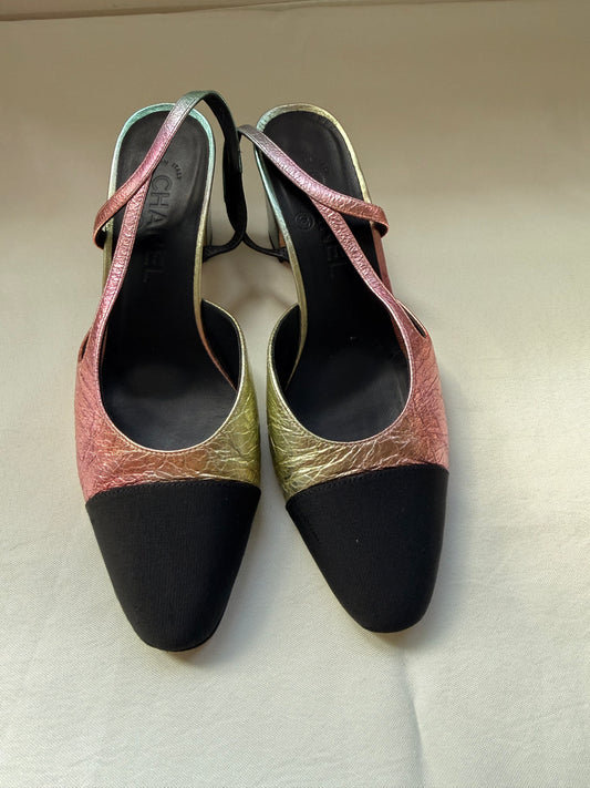 Chanel Multicolor Slingback Heels (38.5)
