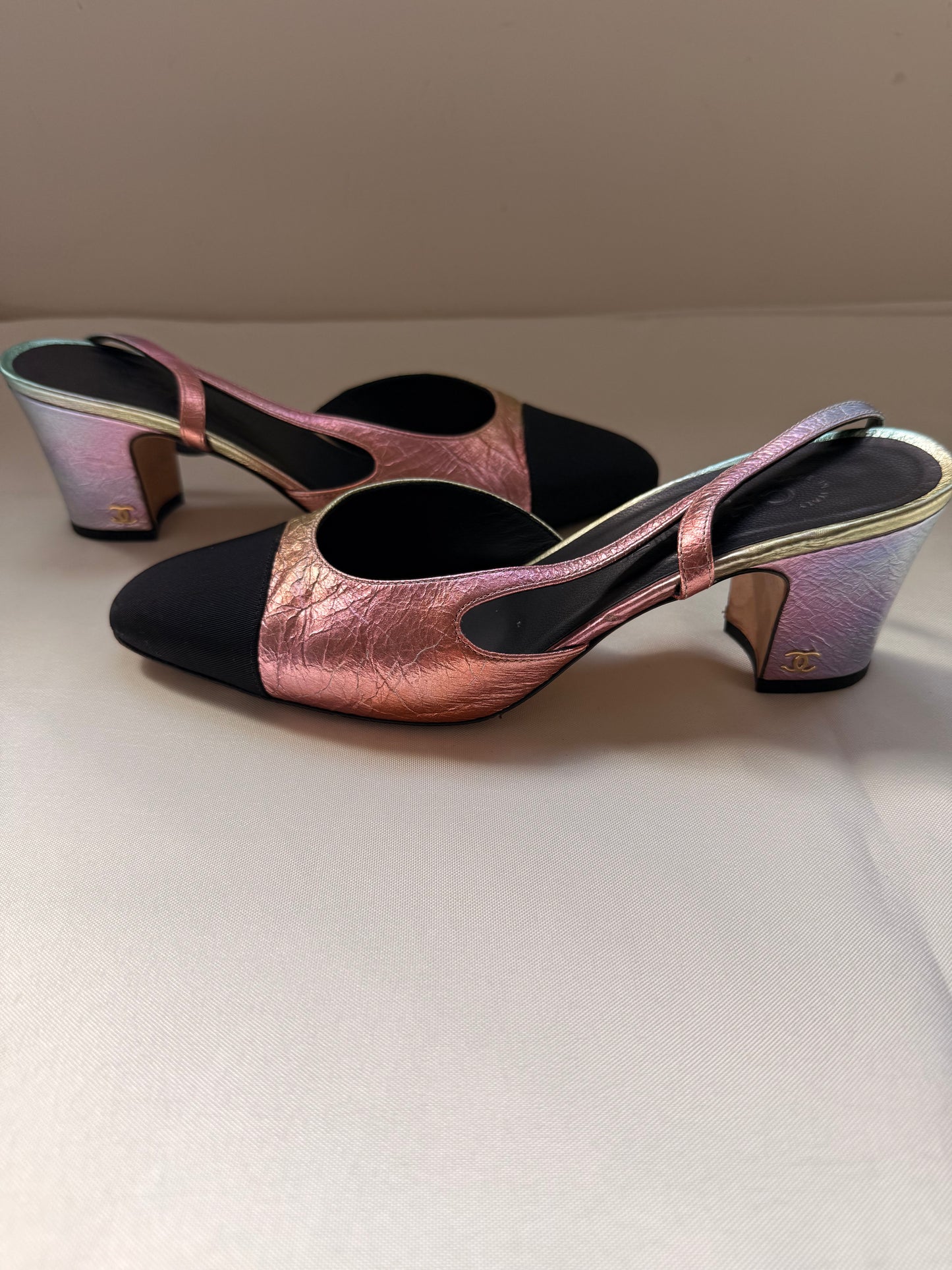 Chanel Multicolor Slingback Heels (38.5)