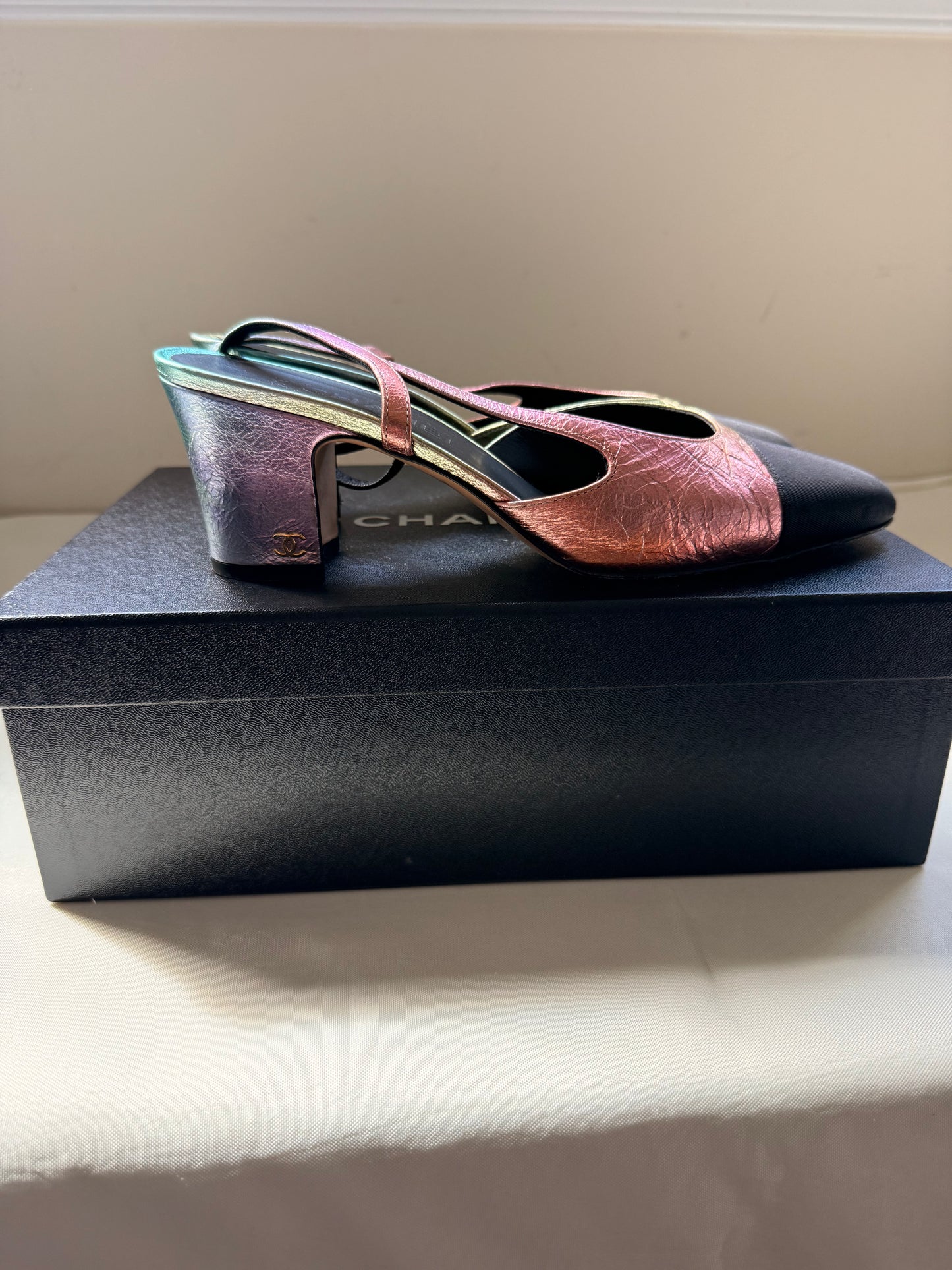 Chanel Multicolor Slingback Heels (38.5)