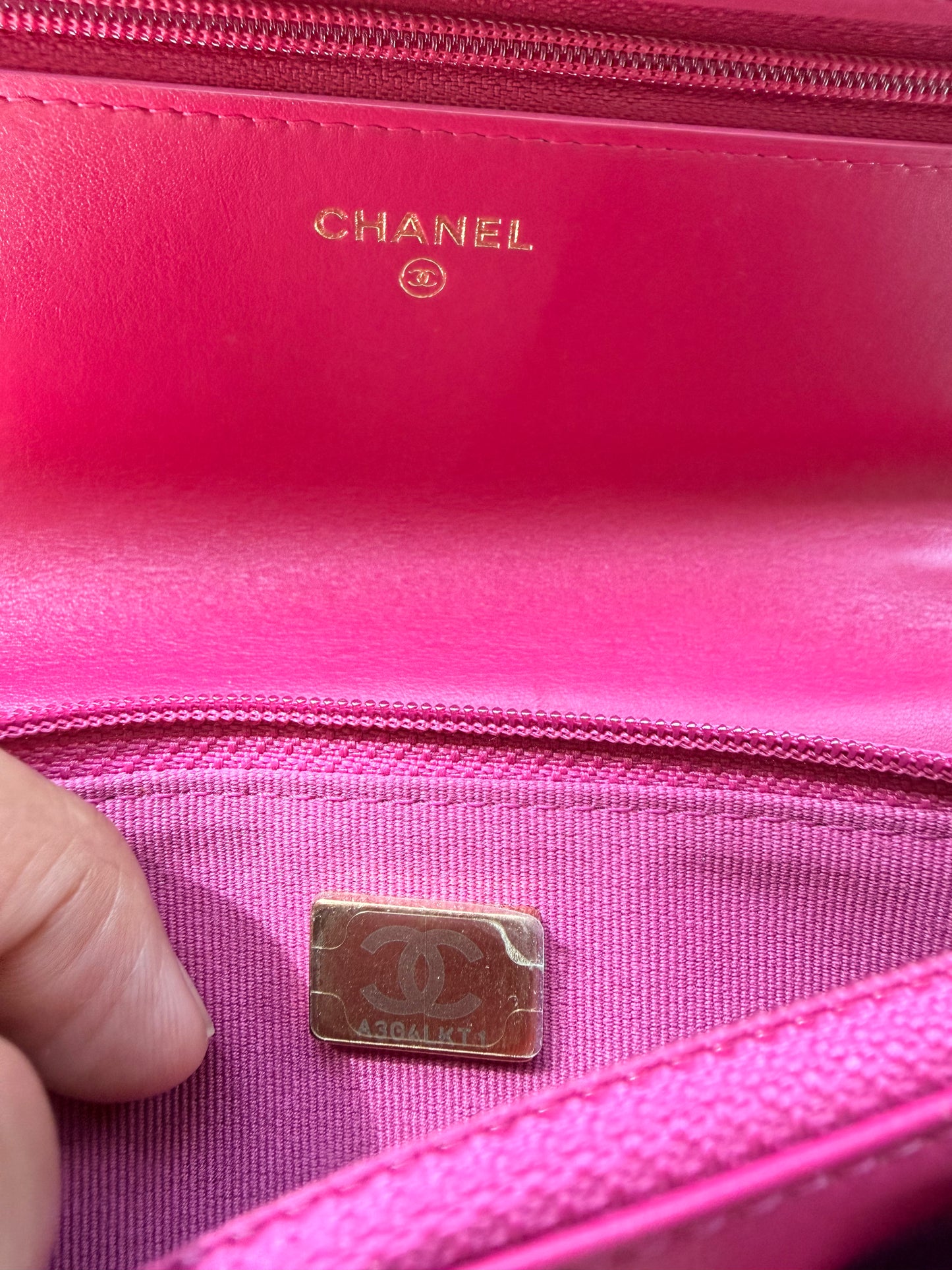 Chanel Pink Corduroy Petite Maroquinerie Crossbody Bag