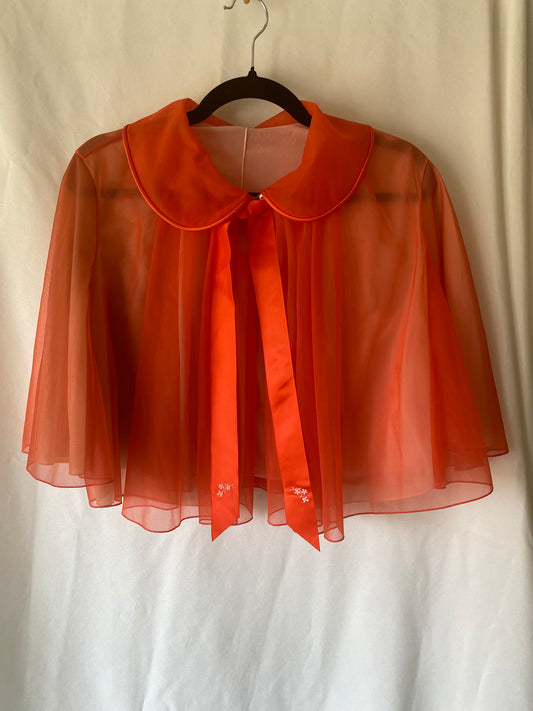 Vintage Vanity Fair Sheer Orange Cape