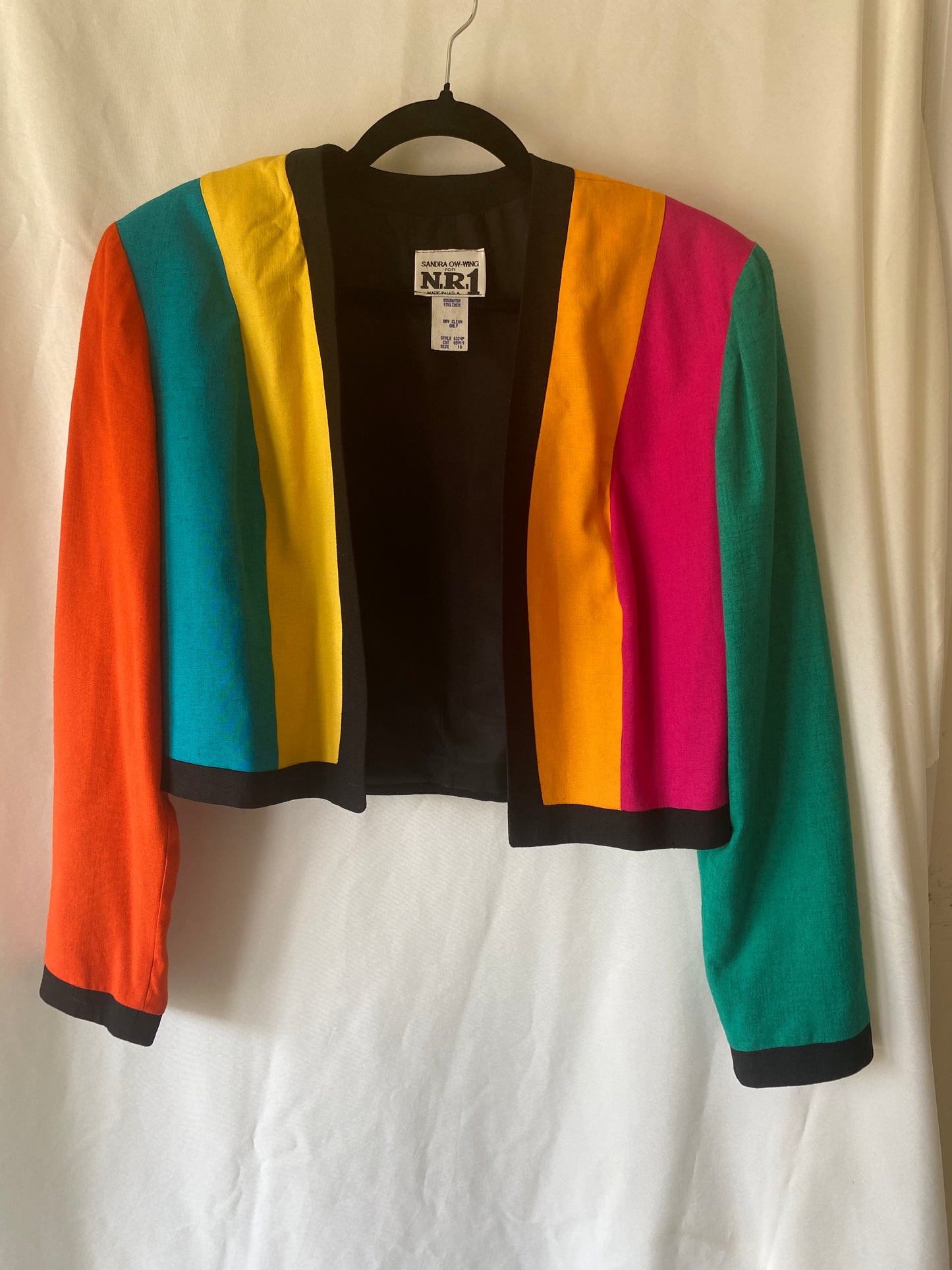 80s Sandra OW-Wang Colorful Cropped Jacket (Moschino Inspired)