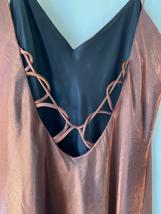 Bronze Metallic Maxi Dress