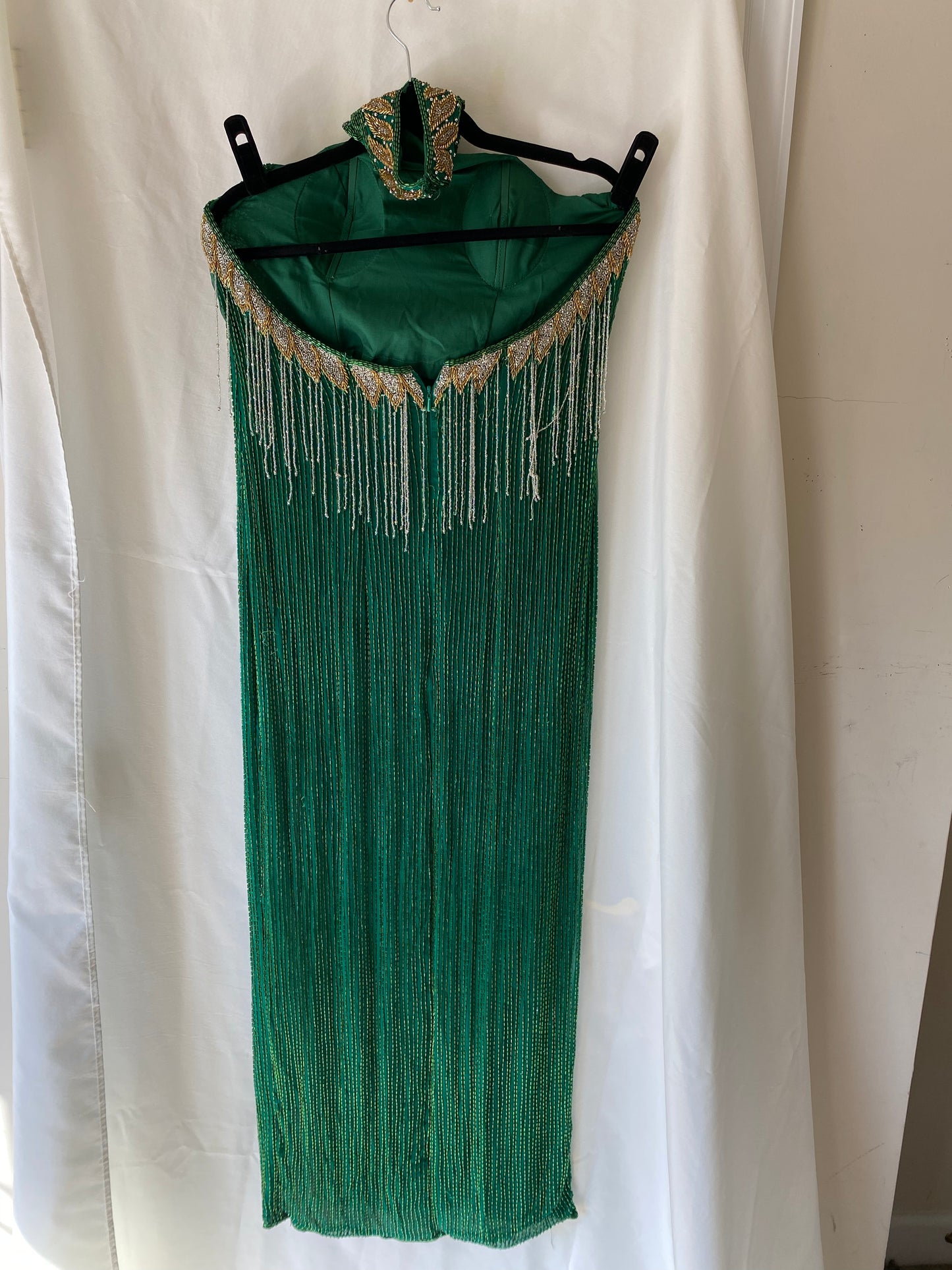 Green Sleeveless Sequined Dress